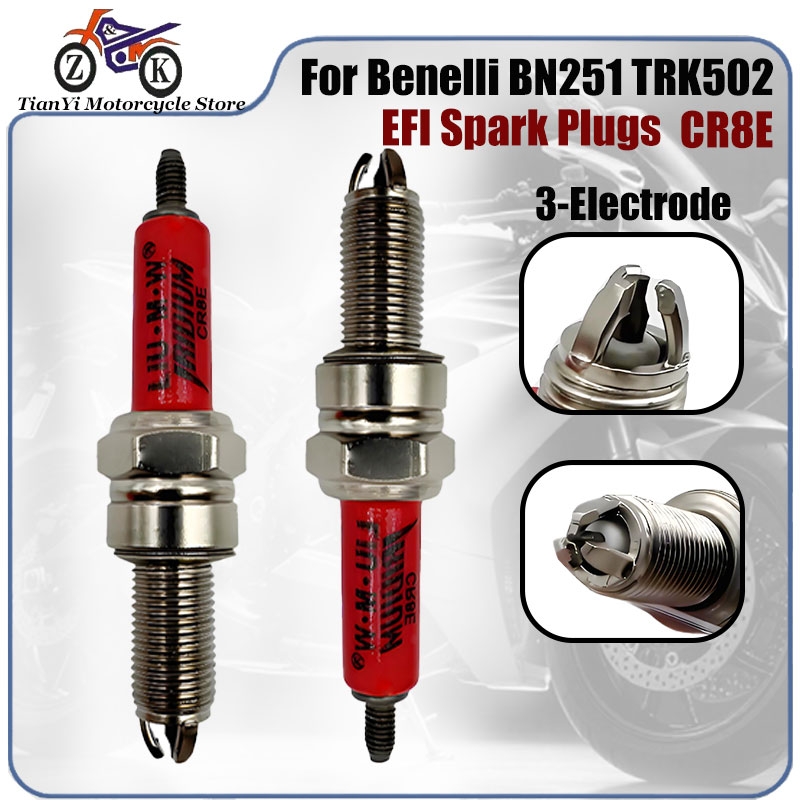 Motorcycle Spark Plug - 1PCS CR8E 3-Elektrode EFI Motorfiets Lridium